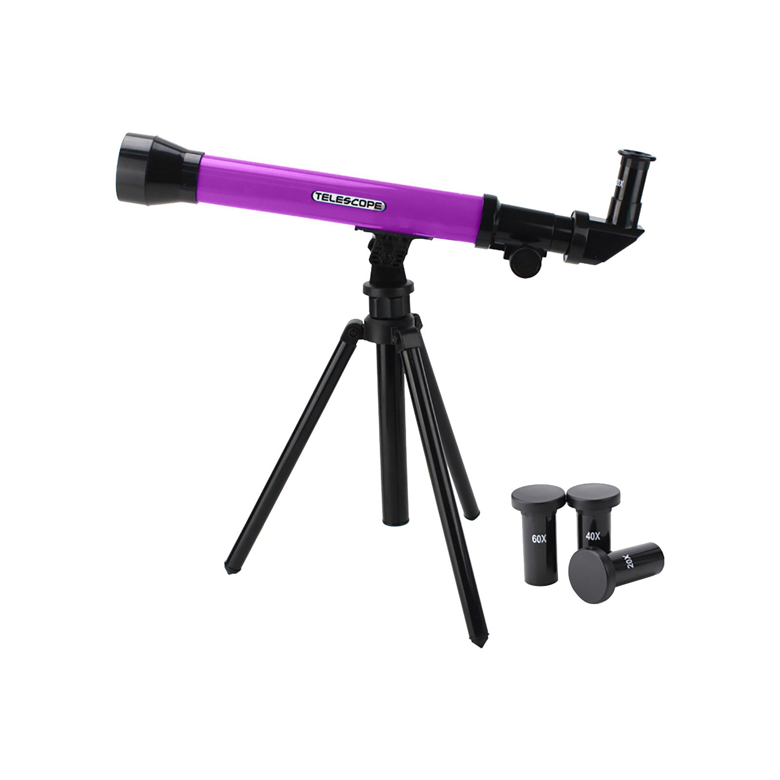 Juguetes de telescopio astronómico para niños, educación científica, Monocular clásico de alta potencia, interactivo para padres e hijos: Negro