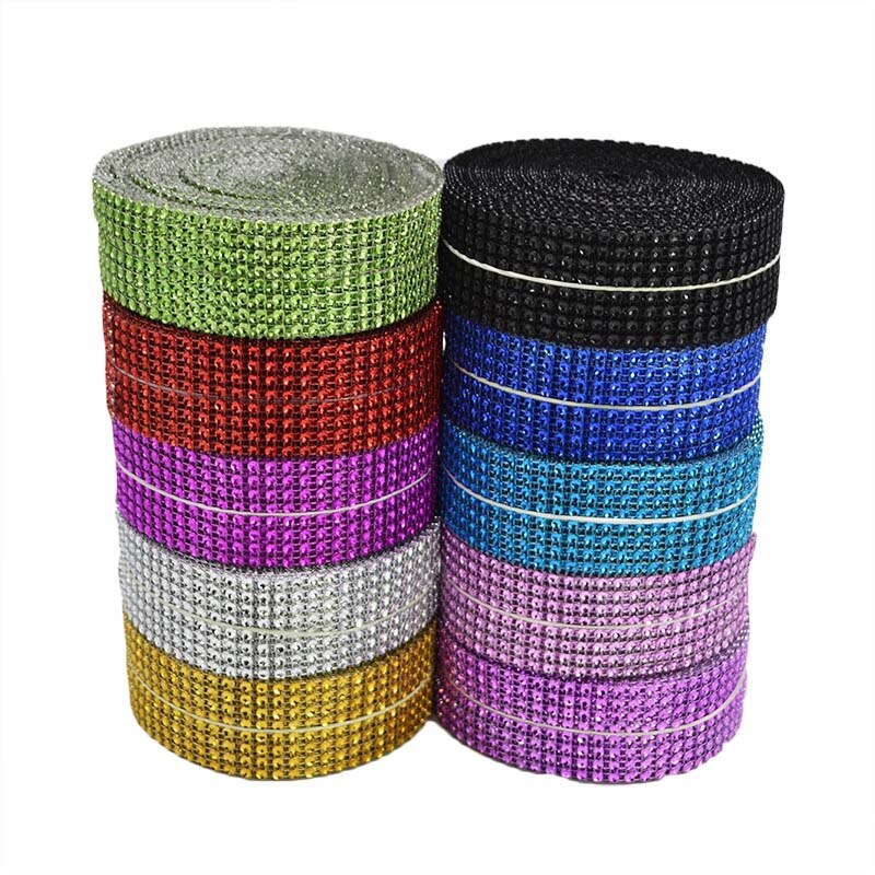2 mètres 4cm rubans en maille diamantée bling rouleau de maille strass argenté décoration de fête à domicile ruban cristal artisanat fait main