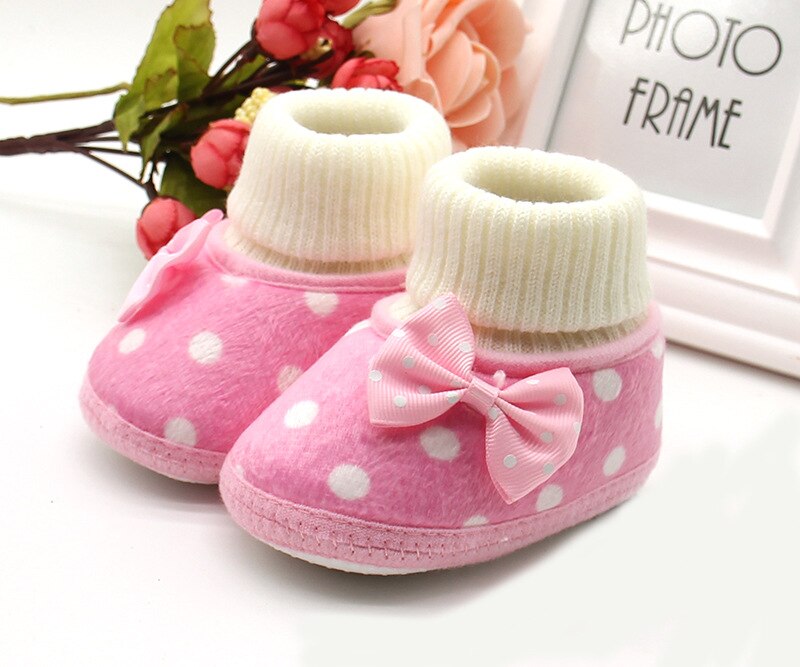 0-24M Baby Winter Boots Boys Girls Slippers Cozy Fleece Booties Toddler Winter Socks with Non Slip Bottom