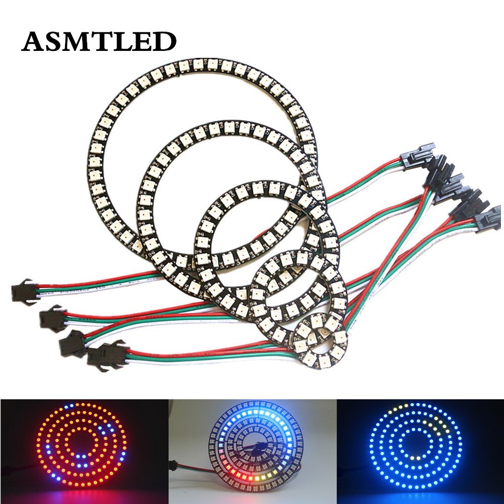 die Anschrift WS2812B Pixel Ring 8 16 24 35 45 128 LEDs 5050 RGB LED Ring WS2812 ic Integrierte LED-modul LED Pixel Streifen Licht DC5V