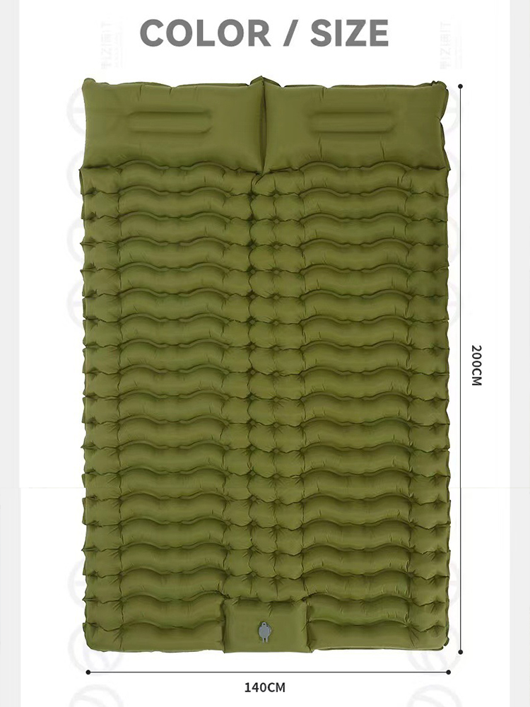 Camping hopfällbar luftmatt självuppblåsbar madrass ultralätt campingluftmadrass naturehike turiststrandtält sovmatta: Armégrön