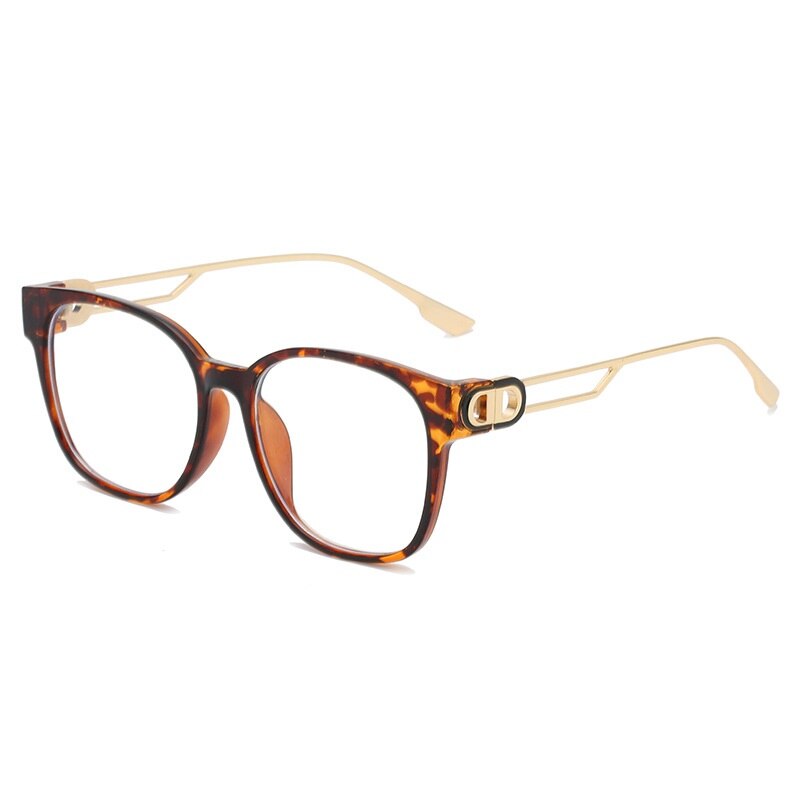 Square Anti Blue Light Glasses Frame Men Women Fatigue Computer Lucency Radiation Spectacles Filter Blocking UV400 Mobile Game: leopard