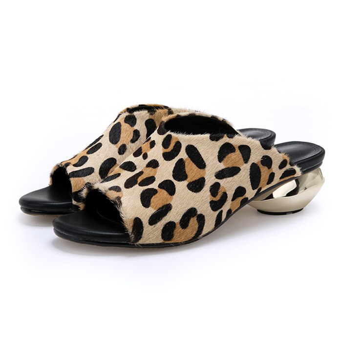 Meotina sommer hjemmesko kvinder sko hestehår mærkelig stil hæle sko peep toe slides dame sandaler sliver stor størrelse 42: Som billede / 9