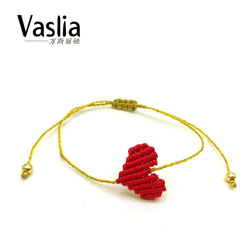 VISALIA-pulsera trenzada con forma de corazón para mujer, de la suerte arcoíris brazalete con, hilo simple de , joyería hecha a mano, el mejor de verano