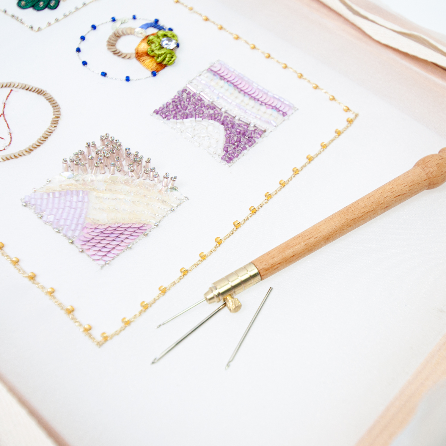 Uncinetto per tamburello con 3 aghi, strumento per ricamo, manico per gancio Luneville con fa da ricamo di nuovo design