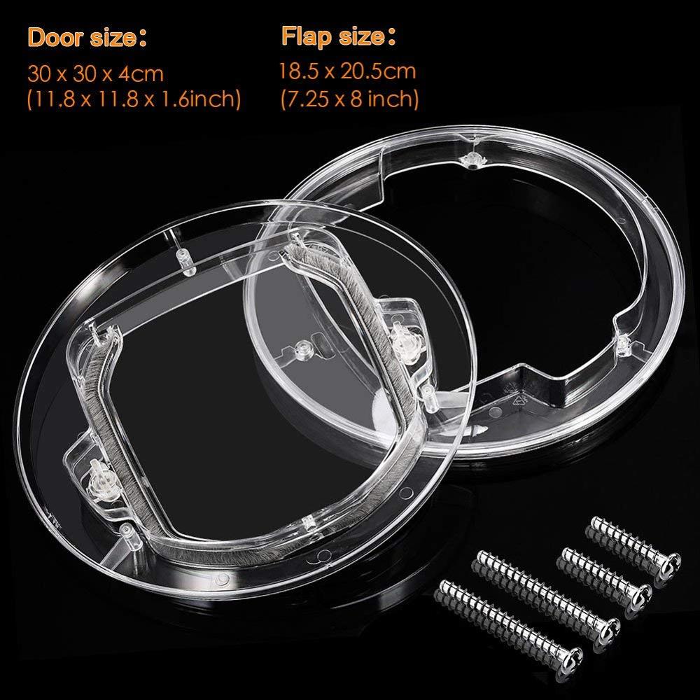 Transparent Pet Dog Door 4 Ways Round Household Cat Gate Lockable Security Pet Entrance Glass Window Puppy Hole Door Home Decor