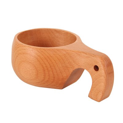 Finland kuksa Traditional Wooden Cup Outdoor Camping Drinking Cup Coffee Mug Handmade Nordic Beech Cup Travel Portable: Elephant Nose