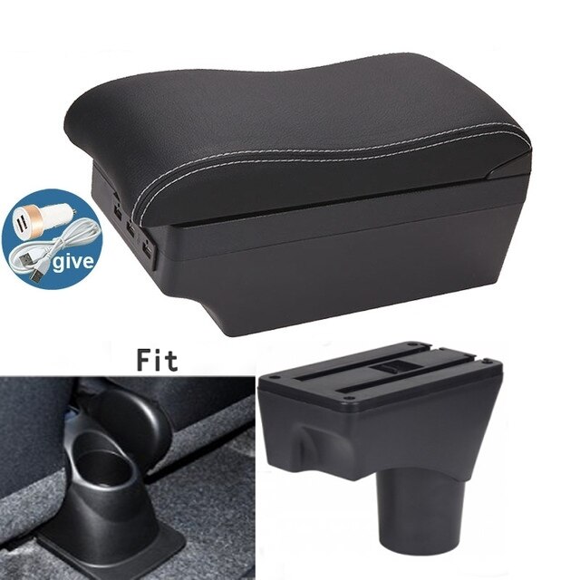 Für Nissan März Micra K13 MK4 IV Armlehne Kasten Center konsole Arm Rest: C-Schwarz Weiß Linien