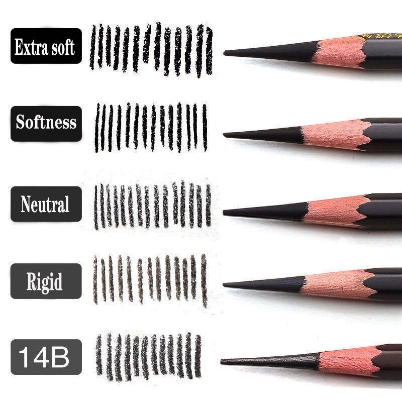 12pcs / box wooden sketch drawing writing pencil art DIY complete set 2B / 4B / 6B / 10B / 12B / 14B