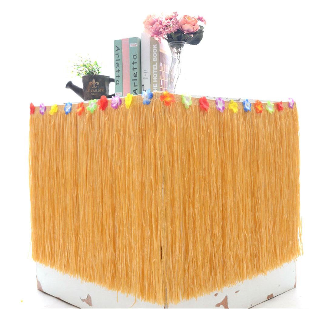 Flower Fringe Table Skirt Hawaii Table Curtain Luau Party Birthday Summer Anniversary Christmas Table Decoration
