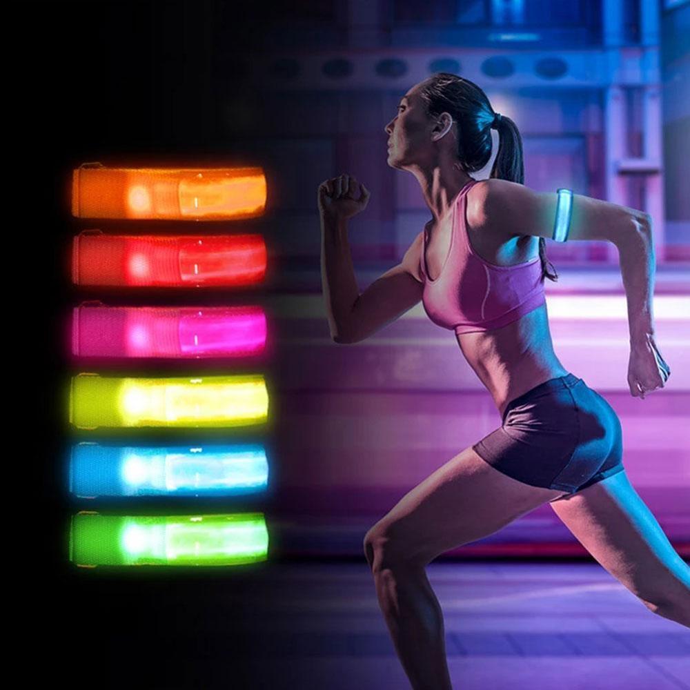 Adjustable LED Flashing Wrist Band Bracelet Arm Belt Neon Glow Glowing Dance Luminous Light Party Decor Bangle Party Up V1X6