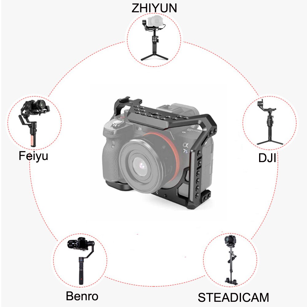 A7S3 Dslr Camera Cage Rig A7SIII Beschermhoes Uitbreiding Beugel Arri Koude Schoen Nauwsluitend Voor Sony Alpha 7S Iii Stabilisator