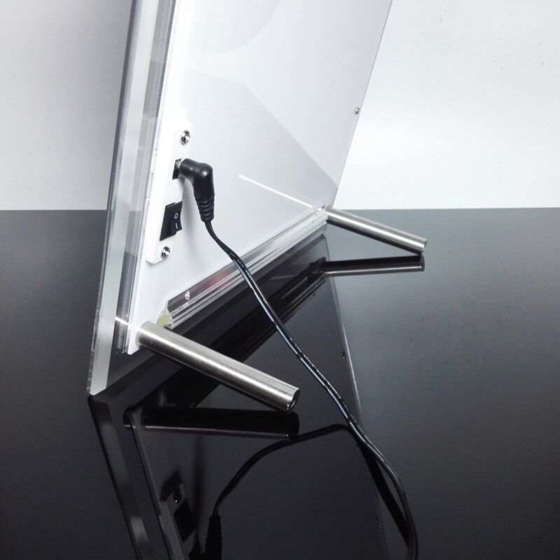 A4 Tabletop Crystal Acrylic LED Light Box Display Lightbox,Illuminated Poster&Menu Frames