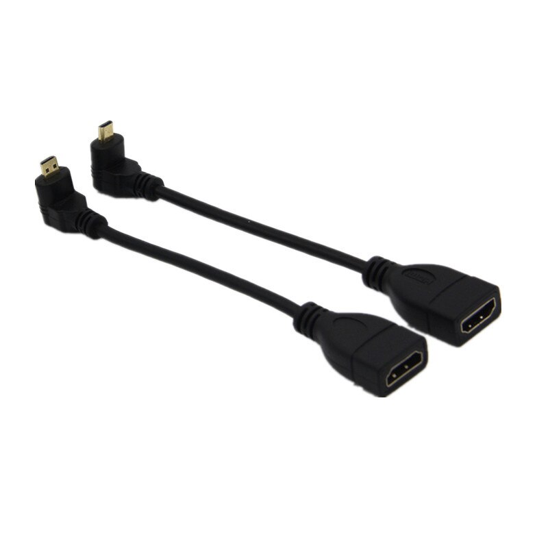 Opposite Right-angle 90 Degree Mini Micro HDMI Male to HDMI Female Converter Adapter Cable Converter Adapter HDTV Connector