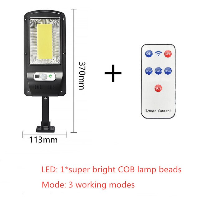 Utomhus led sol gatubelysning vattentät cob sol vägglampa pir rörelsesensor trädgård villa korridor motorväg gatubelysning: Stil b / 1 st
