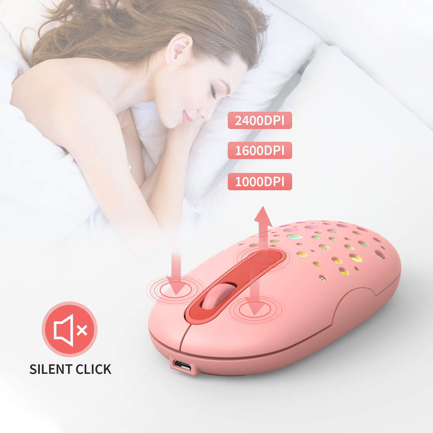 Jelly Comb – souris sans fil LED, couleur changeante, avec coque en nid d&#39;abeille, Rechargeable, fine, silencieuse, pour ordinateur portable