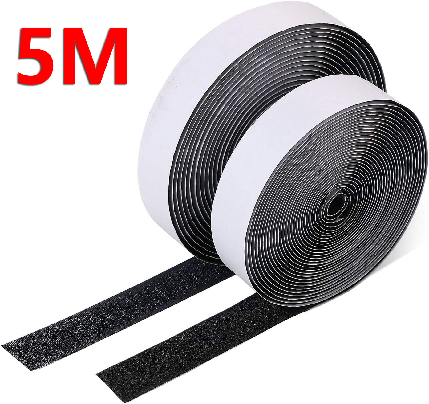 Hook & Loop Tape20-50mm Wide, Magic Sticker Tape, Double Sided Self Adhesive Tape For Picture Frames, Mosquito Nets, Carpets, DI: 15mm / Deep Fog Grey