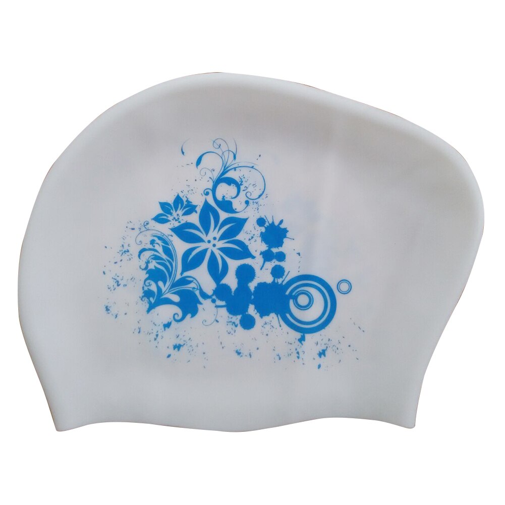 Women Swimming Cap Sports Bathing Pool Hat Elastic Ladies Long Hair Soft Silicone Adults Ear Protection Non Slip Printed
