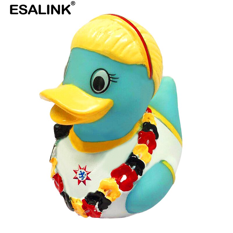 ESALINK 7.5CM Baby Bath Toys Rubber Duck Garland Girl Duck Baby Bath Tub Collection Home Party Decoration