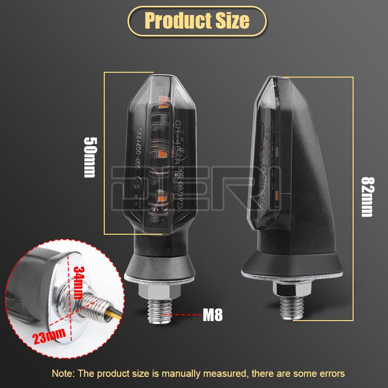 Mini luz LED intermitente para motocicleta, lámpara ámbar de 12V, 2 piezas