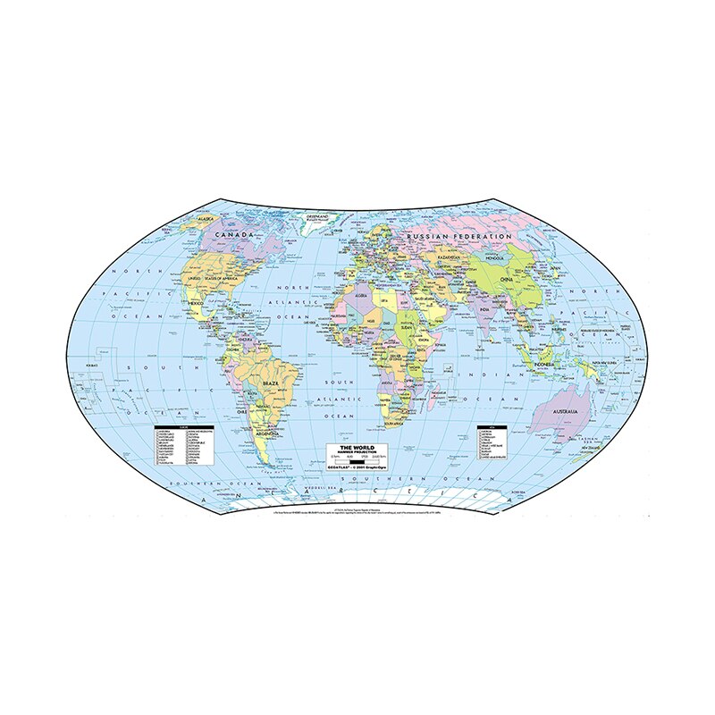 84*59cm The World Map Wall Art Posters and Prints Non-woven Canvas Painting Office School Supplies Room Home Decoration