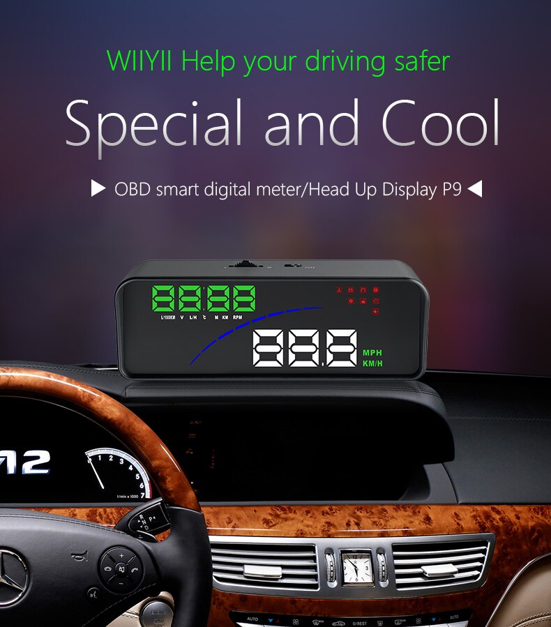 Hd Car Head Up Display W1 Hud Windshield Projector Gps System For All Cars Speedometer Auto Electronics Accessories Speed Km/h - Head-up Display