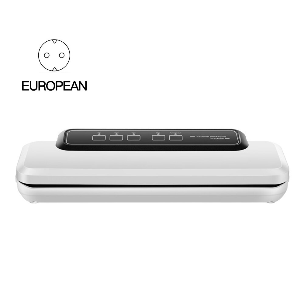 Keuken Vacuüm Sealer Machine Voedsel Saver 220V Elektrische Vacuüm Voedsel Sealer Met 10Pcs Voedsel Saver Tassen Automatische Verpakking machine: EU Standard