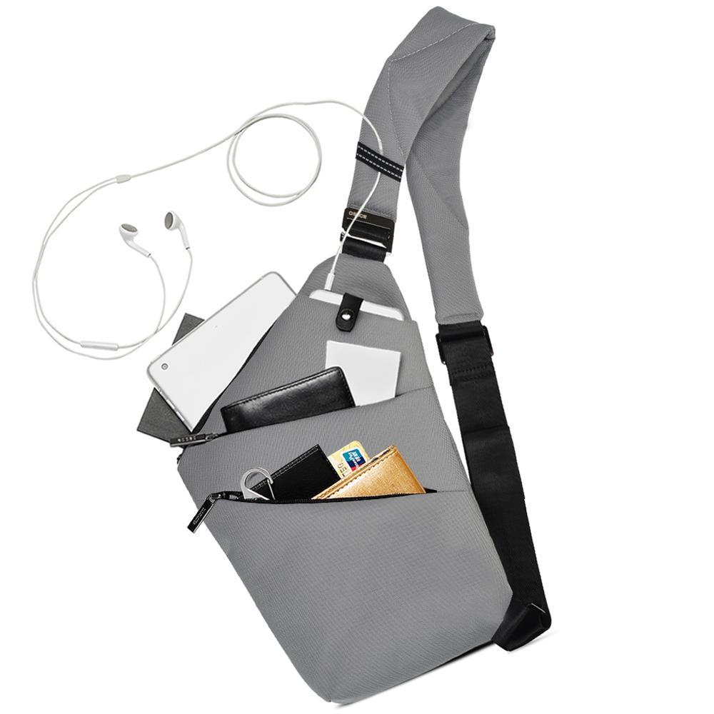 Osoce Anti-Diefstal Crossbody Bag Schoudertas Sling Borst Bag Waterdichte Cover Pack Rugzak Fiets Sport: deep gray