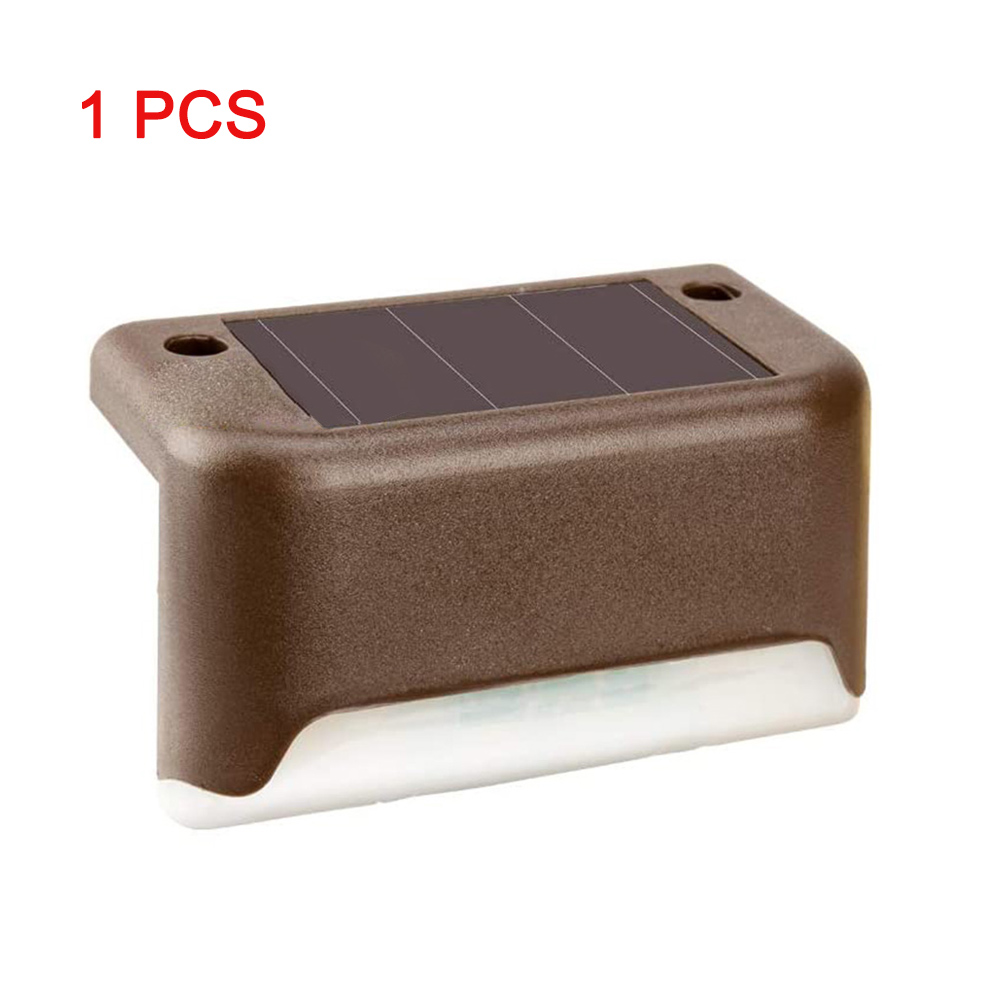 Solar Verlichting Solar Stap Lichten Buiten Waterdichte Led Zonne-energie Tuin Licht Lamp Decoratie Voor Patio Stair Tuin Yard Fence: 1pcs Brown