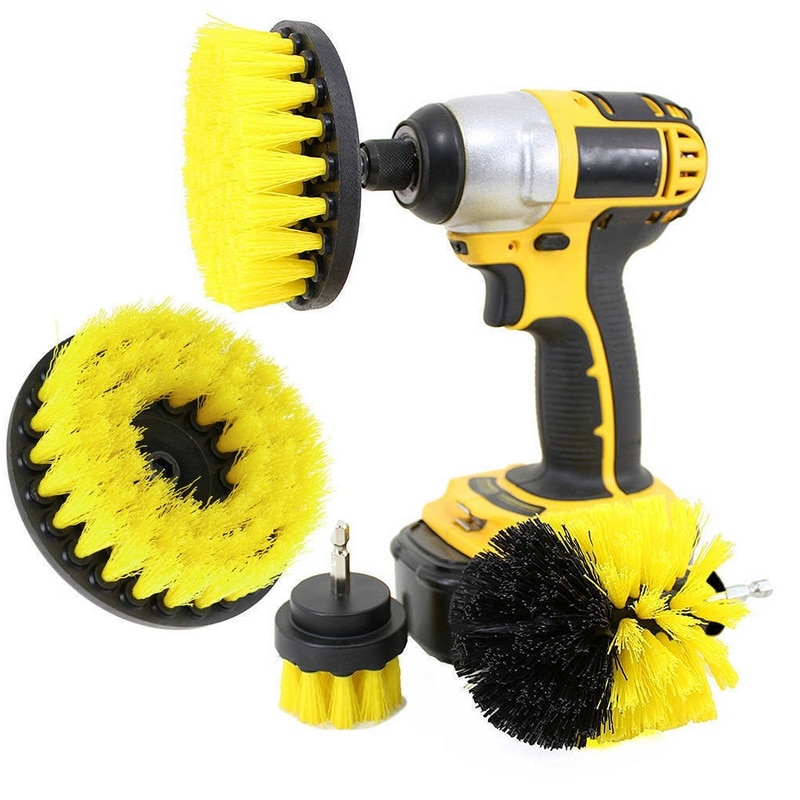 3pcs Power Scrubber Brush Set For Bathroom Cleaning Drill Scrubber Cordless Attachment Kit Power Scrub Tubs Baseboards Scourer