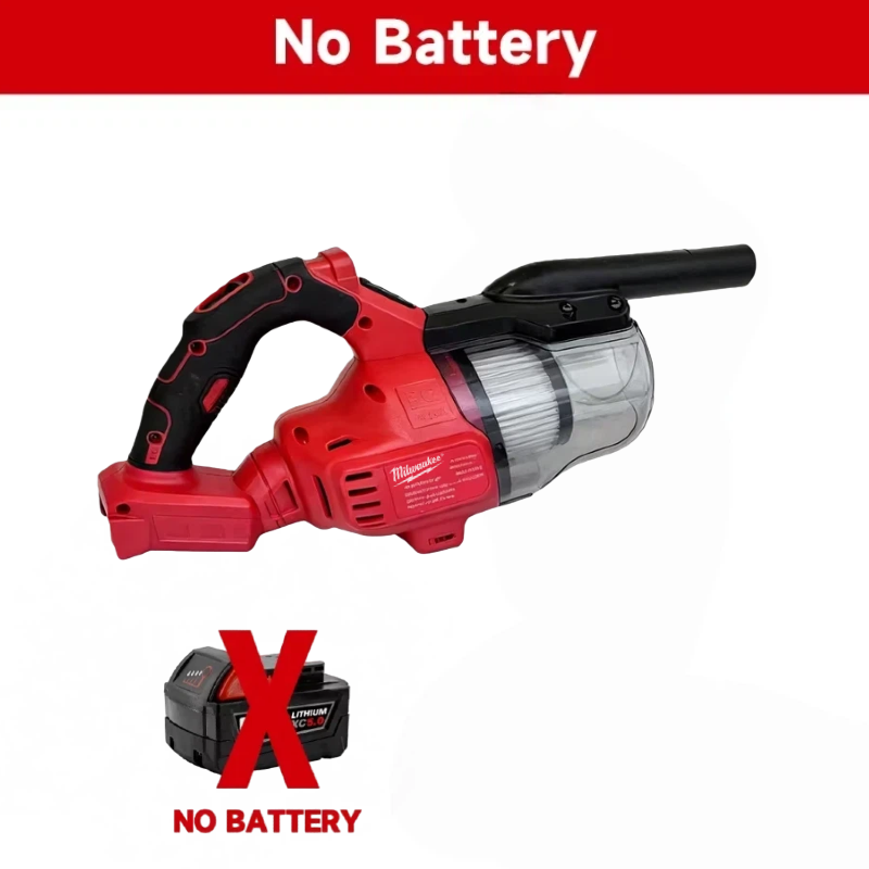 Milwaukee Cordless Vacuum Battery Handheld Vacuum Cleaner with 2Pcs Washable HEPA Filter for Home Pet Hair Car For 18V Battery: Default Title