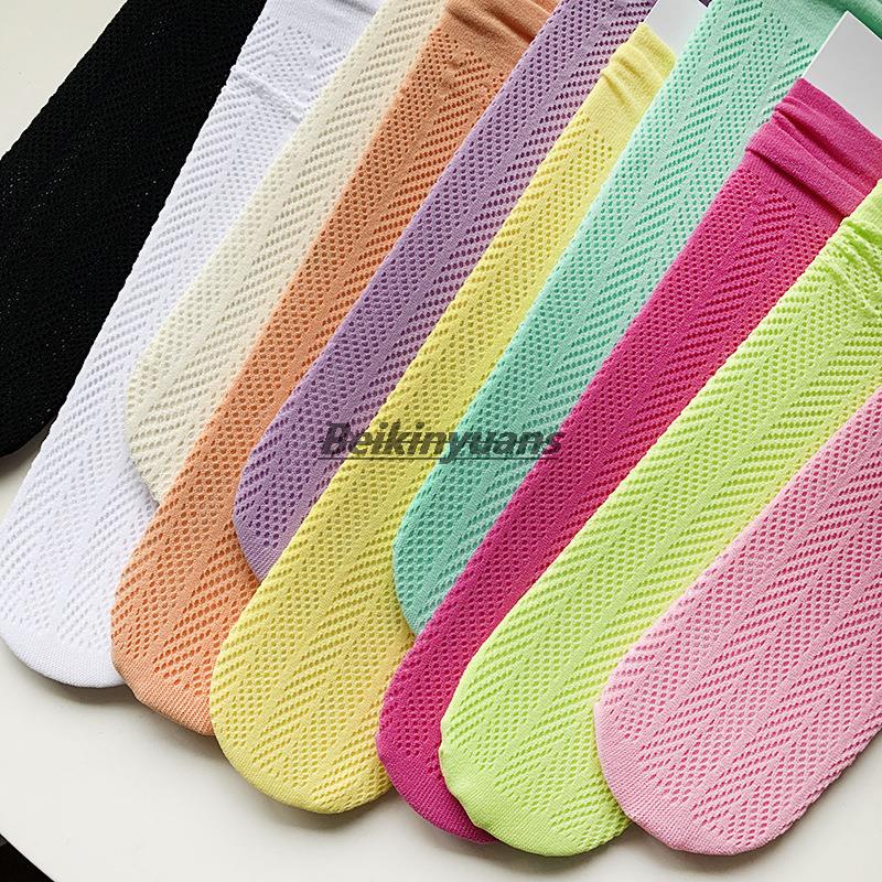 Lente, Zomer, hollow Out Ademende Meisjes Sok Mesh Baby Sokken Dunne Been Sokken In Snoep Kleuren Kind Hopen Sok