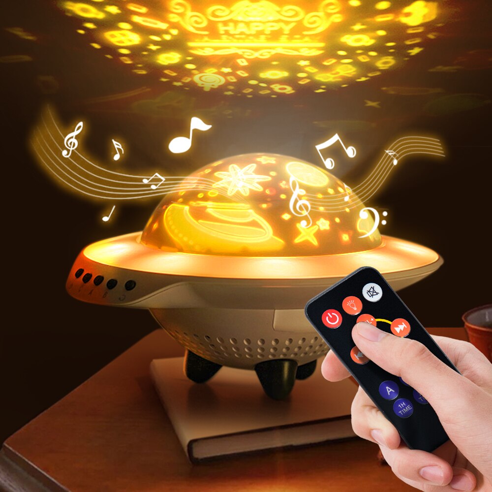 Landzo Ufo Star Night Light Projector Voor Kinderen, Kinderen, volwassen Creatief Speelgoed Stars Projectielamp Baby Volwassen Slaap Helper: Remote Control