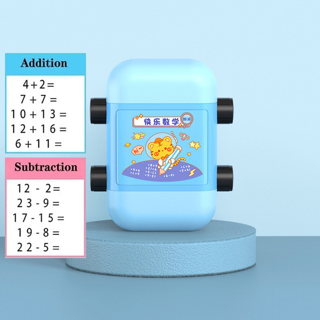 Double-head Math Practice Number Rolling Stamp Addition Subtraction Question Stamp Within 100 Maths Questions Digital Roller: Yellow