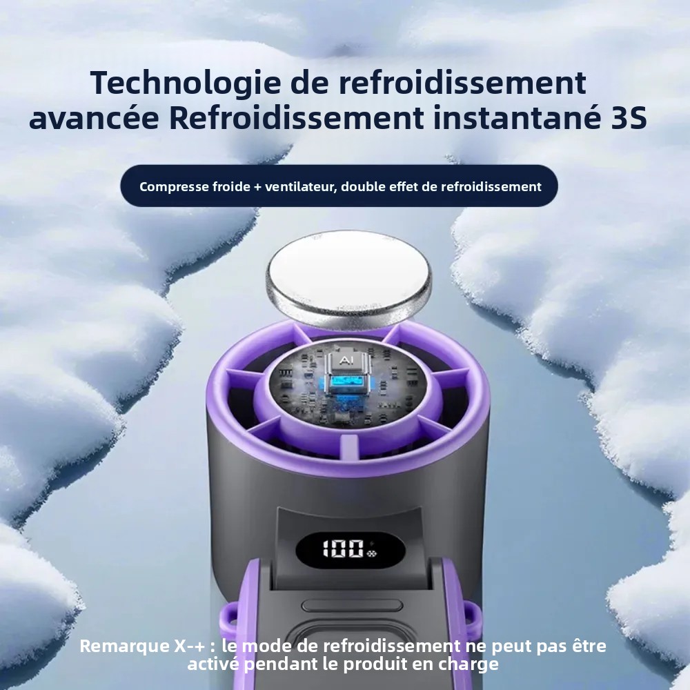 Handheld Luchtkoude Ventilator 3600mAh USB Oplaadbare Outdoor Mini Koelventilator Met 100 Speed Wind Koud Kompres Opvouwbare Desktop Fan