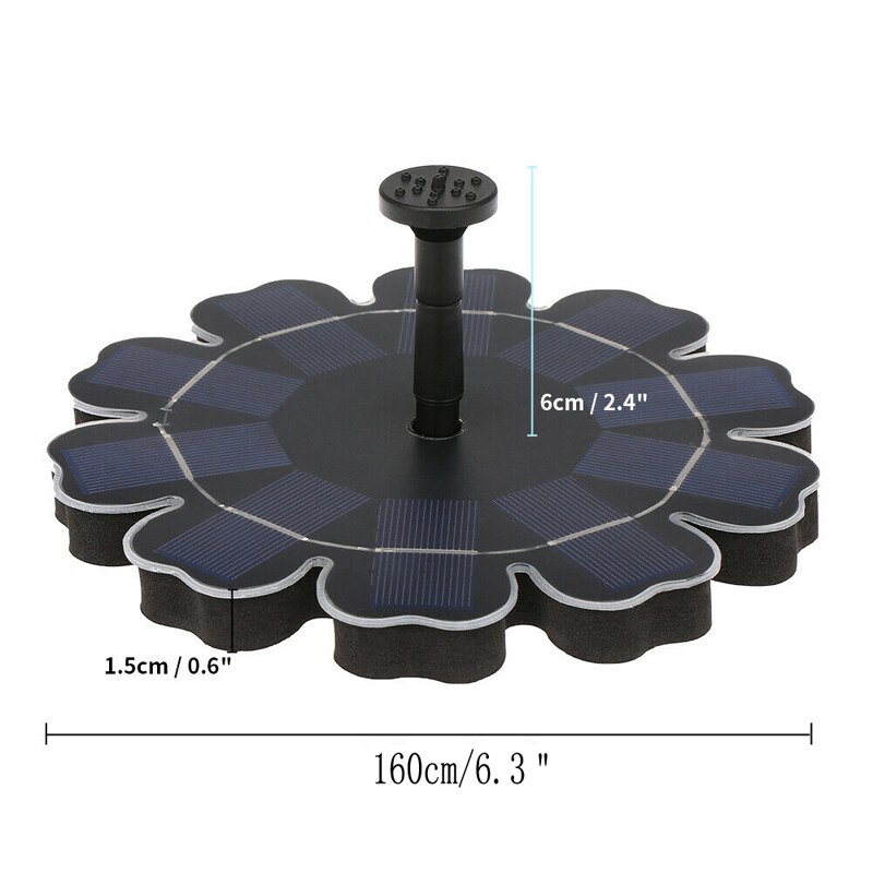 2.5W Solar Fountain Watering kit Power Solar Pump Pool Pond Submersible Waterfall Floating Solar Panel Water Fountain For Garden: 1.6W