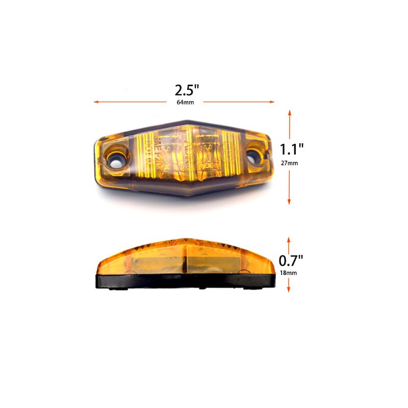 Luces de señalización laterales amarillas para coche, lámpara de señal para camión, caravana, remolque, 12v/24v, 10 Uds.