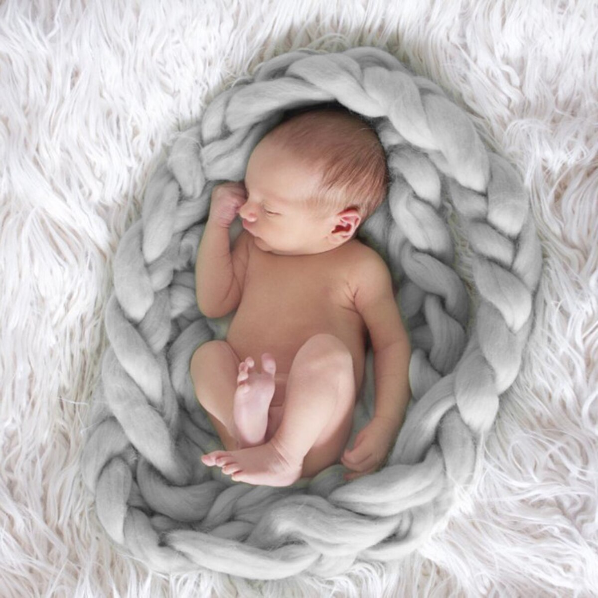 5 kleuren pasgeboren wollen vlechtwikkel, rekbare wikkel, babysjaal, pasgeboren foto-accessoires, deken, fotografie-accessoires, zachte babydeken