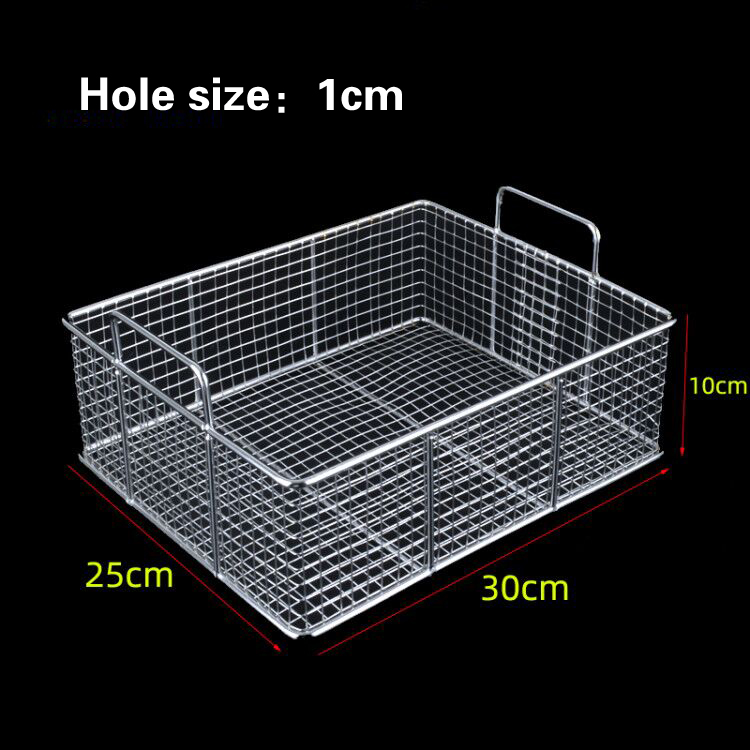 Stainless steel frying basket net French fries basket frying frame square oil control filter frying basket dense frying screen