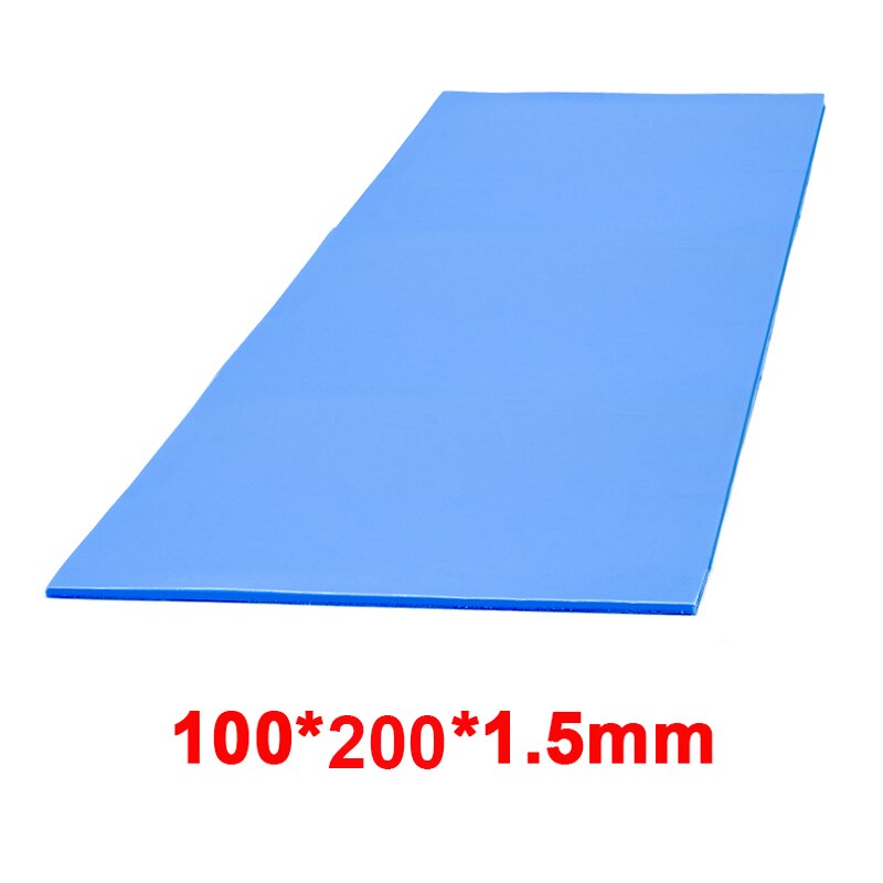 6.0 w/mk 100*200mm värmeledningsförmåga cpu kylfläns kylande ledande silikon kuddar termiska kuddar: 100 x 200 x 1.5 mm