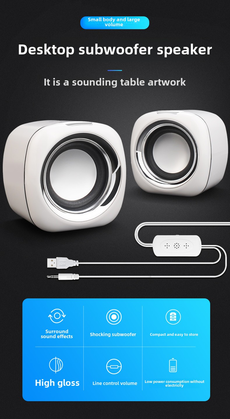 Bärbar dator liten stereo dator stationär högtalare mini mobiltelefon subwoofer usb multimedia mobiltelefon bärbar hem