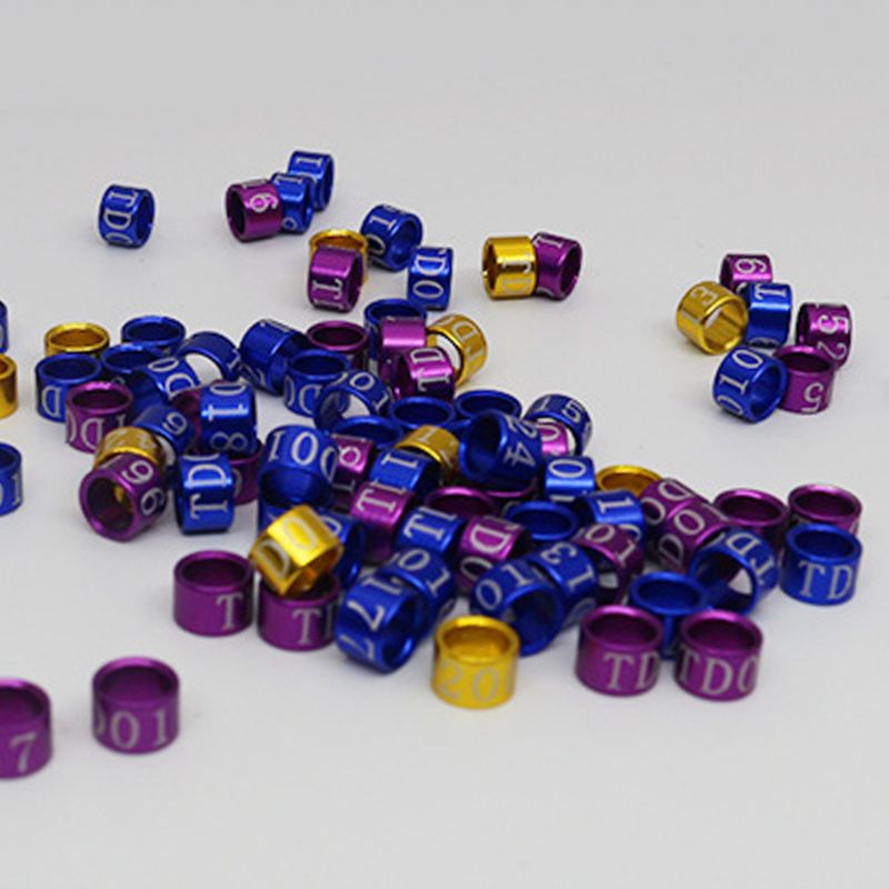 50 Pcs Mix Color Bird Foot Ring Bands Clip on Leg Rings for Pigeon Dove Chicks Bantam Quail Lovebirds Finch Small Sign