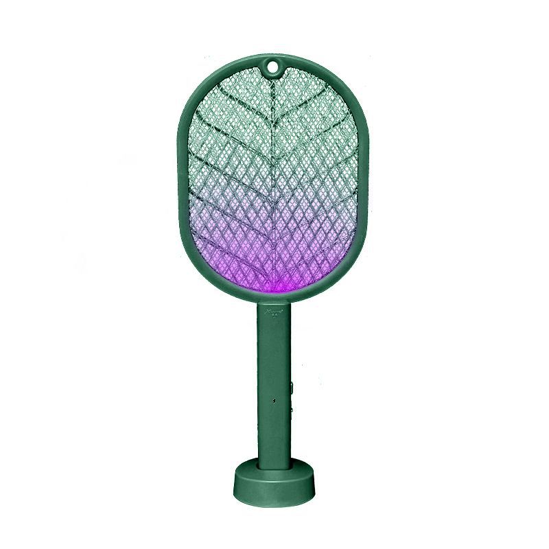 Electric Mosquito Swatter Mosquito Killer USB Rechargeable Angle Adjustable Electric Bug Zapper Fly Bat Insect Swatter: Light Grey
