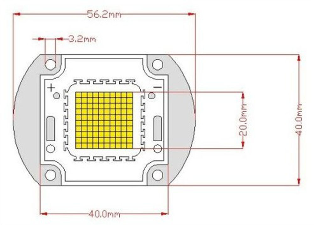 100w 100 watt hvidt kraftigt ledet lys + linsereflektor + køleplade køler