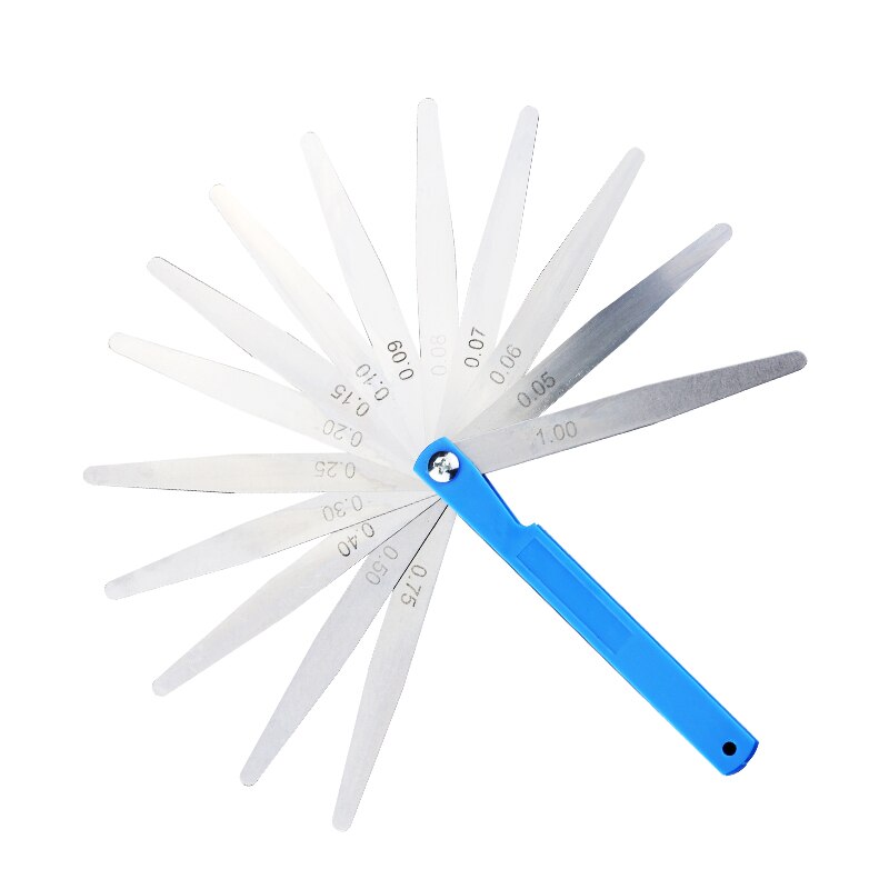 100mm 17 Blade Feeler Gauge Metric Thickness Gauge Set Gap Filler Measuring Rule Tappet Valve Layout Tool Ranging 0.02 to 1.00