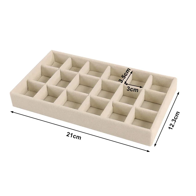 Velvet Jewelry Accessories Display Organizer Desktop Makeup Storage Box Earring Bracelet Ring Brooch Classification Drawer Tray: Yellow