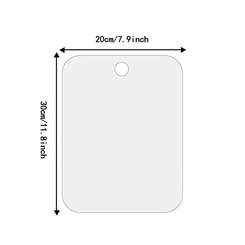 Acrylic Anti-fog Shower Mirror Bathroom Fog-Free and Fog-Free Mirror Toilet Men's Shaving Mirror 20*30cm