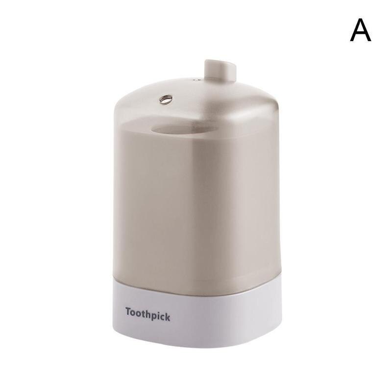 Automatic Toothpick Holder Bamboo Dispenser Toothpick Jar Toothpick Toothpick Dispenser Home Pressure Hand Dispenser Storag K0Y2: White