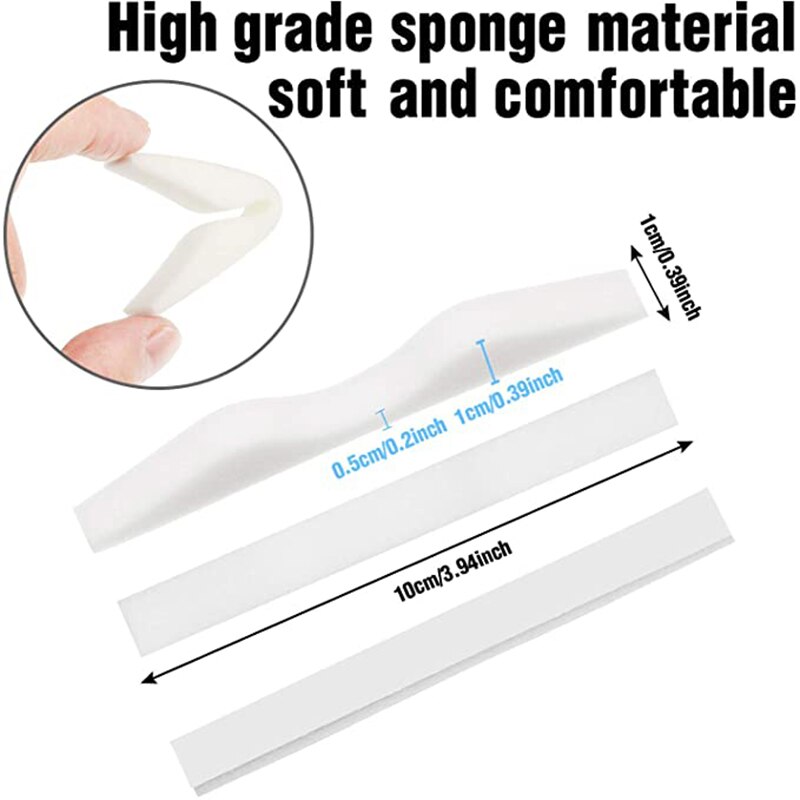 100pcs Microfiber Memory Foam Anti-Fog Nose Bridge Pads Self-Adhesive Protection Strip Seal Nose Cushion 100x10x10mm TB