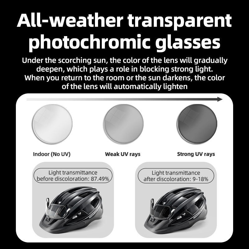 ROCKBROS-casco de ciclismo ultraligero, gafas magnéticas con luz trasera, casco de bicicleta integrado, protección de para montaña y carretera